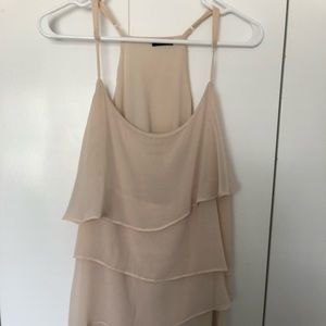 Nude ruffled dress